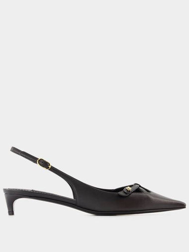 Slingbacks - Dolce&Gabbana - Leather - Black - DOLCE&GABBANA - BALAAN 1