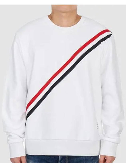 4 Bar Stripe Sweatshirt White - THOM BROWNE - BALAAN.