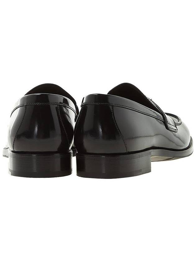 Men's Triangle Logo Leather Loafers Black - PRADA - BALAAN 5