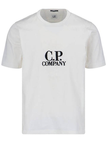 Logo Short Sleeve T-Shirt White - CP COMPANY - BALAAN 1