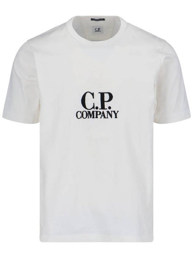 Logo Short Sleeve T-Shirt White - CP COMPANY - BALAAN 1