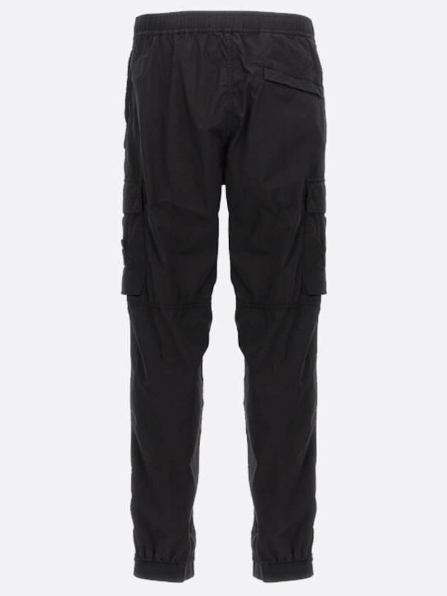 Stretch Cotton Tela Paracadute Straight Pants Black - STONE ISLAND - BALAAN 3