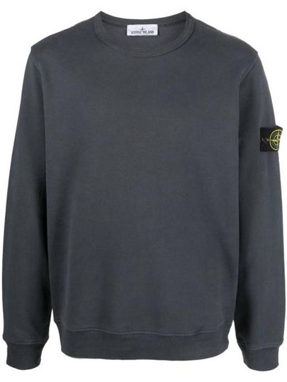 Brushed Cotton Fleece Garment Dyed Crewneck Sweatshirt Lead - STONE ISLAND - BALAAN 2