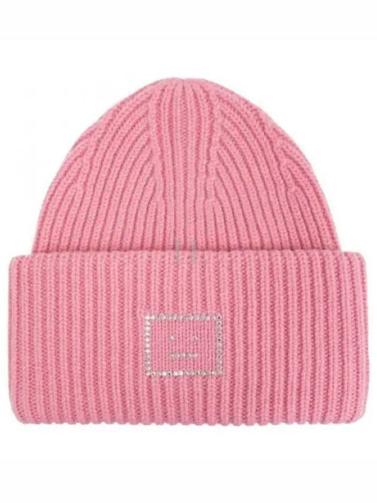 Face Applique Beanie Pink - ACNE STUDIOS - BALAAN 2