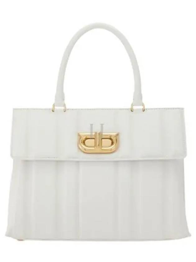 Gancini Hand Cross Bag White - SALVATORE FERRAGAMO - BALAAN 2