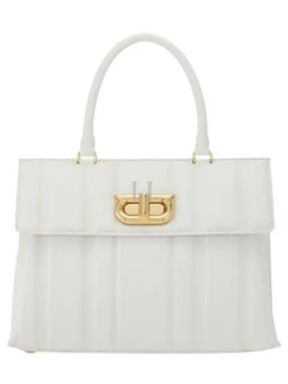 Gancini Hand Cross Bag White - SALVATORE FERRAGAMO - BALAAN 2