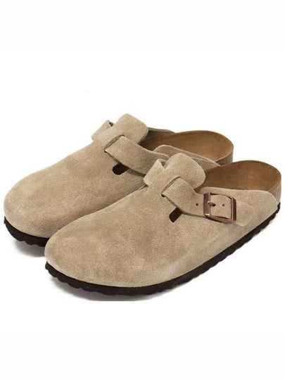 Boston Soft Footbed Suede Medium Narrow Slippers Taupe - BIRKENSTOCK - BALAAN 2