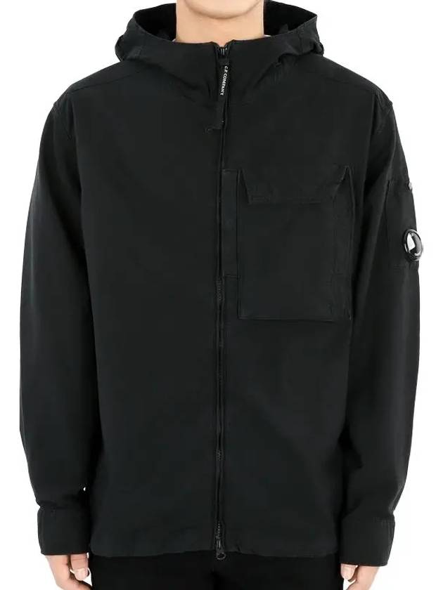 Ottoman Hooded Long Sleeve Shirt Black - CP COMPANY - BALAAN 2