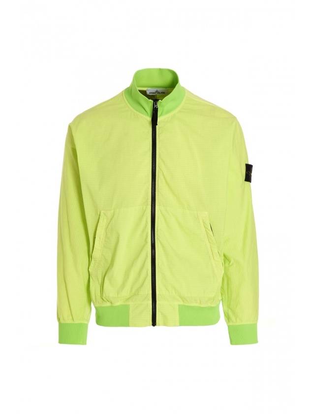 Cotton Nylon Ripstop Bomber Jacket Lemon - STONE ISLAND - BALAAN 1