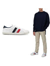 Tricolor Stripe Punching Low Top Sneakers Ivory - MONCLER - BALAAN 2