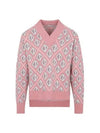 CD Diamond Motif Pattern Wool Knit Top Pink - DIOR - BALAAN 2