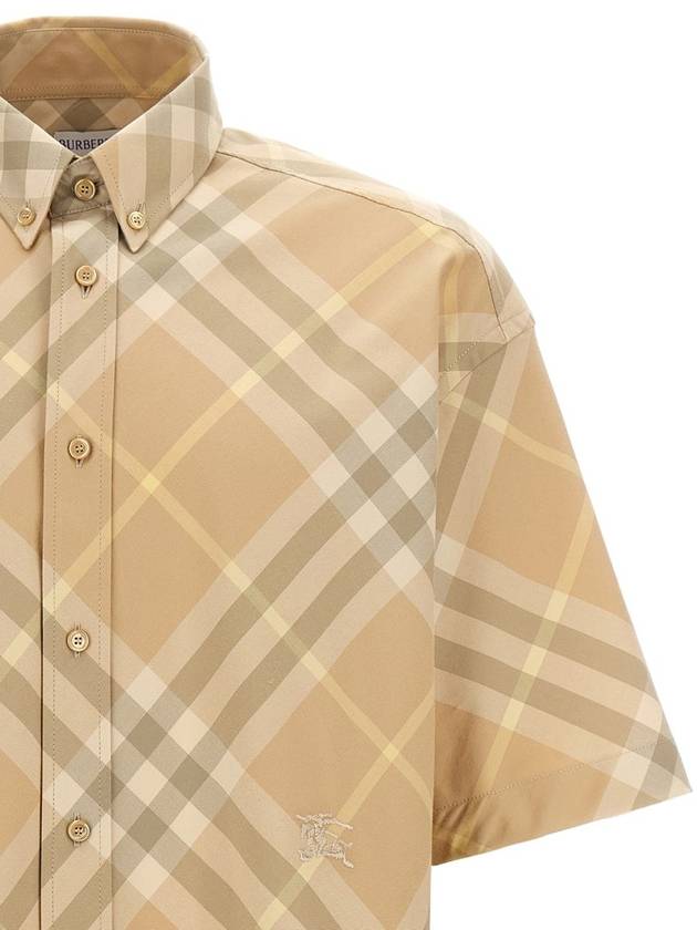 Check Short Sleeve Shirt Beige - BURBERRY - BALAAN 4