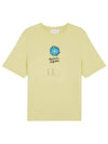 Floating Flower Cotton Short Sleeve T-Shirt Yellow - MAISON KITSUNE - BALAAN 2