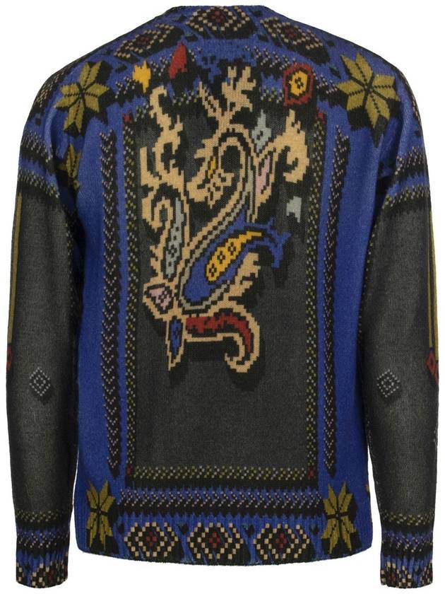 Men's Print Wool Knit Top Blue - ETRO - BALAAN 3