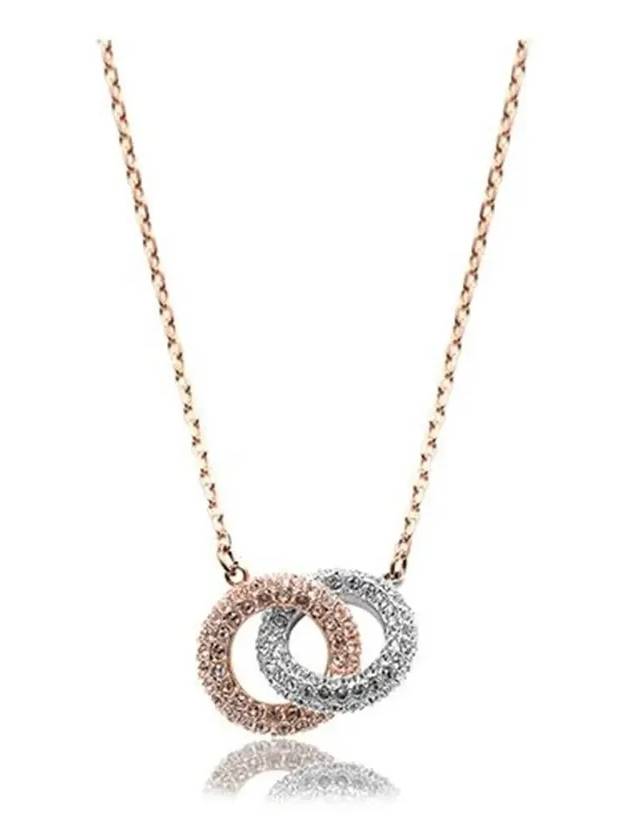 Dextera Interlocking Circle Pendant Necklace Rose Gold - SWAROVSKI - BALAAN 4