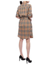 Vintage Check Stretch Cotton Tie-Waist Shirt Dress Beige - BURBERRY - BALAAN 7