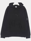 Diagonal Raised Fleece Lens Hoodie Black - CP COMPANY - BALAAN 3