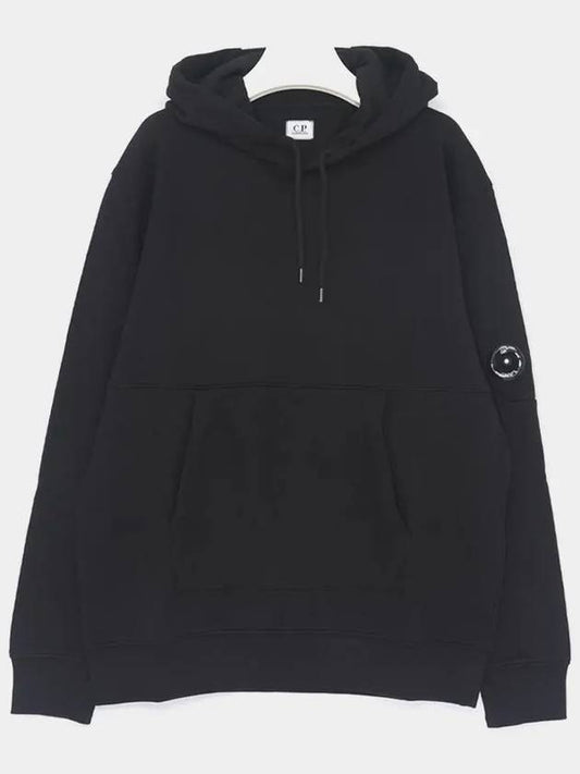 Diagonal Raised Fleece Lens Hoodie Black - CP COMPANY - BALAAN 2