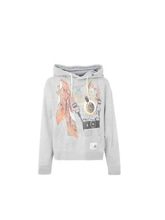 MAISON 23 A10HD621 GRAY graphic print hoodie - MIHARA YASUHIRO - BALAAN 1