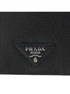 Men's Triangle Logo Leather Half Wallet Black - PRADA - BALAAN 7