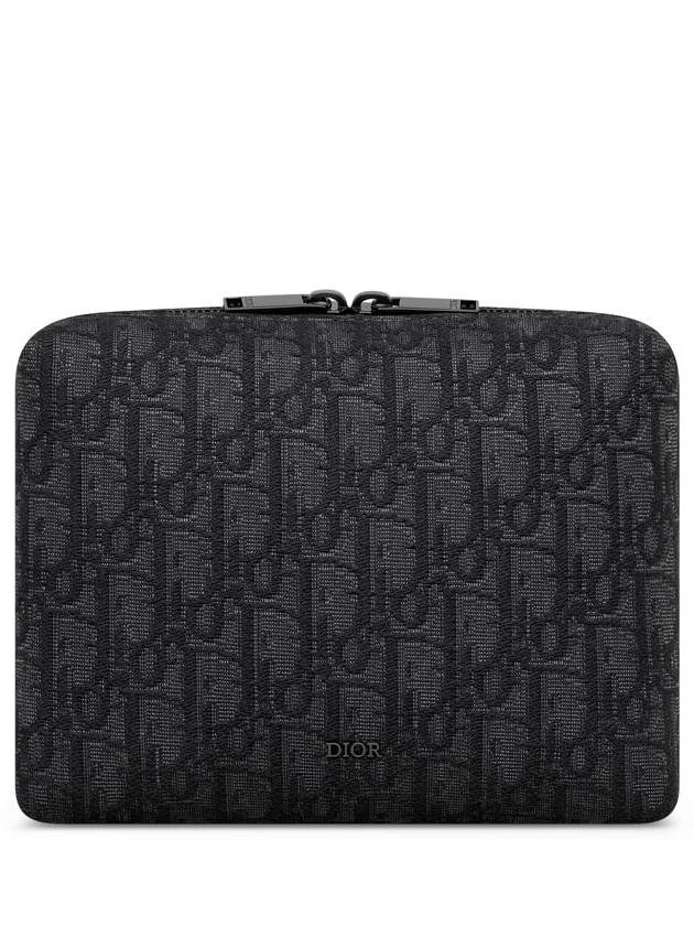 Oblique Jacquard Travel Clutch Bag Black - DIOR - BALAAN 1