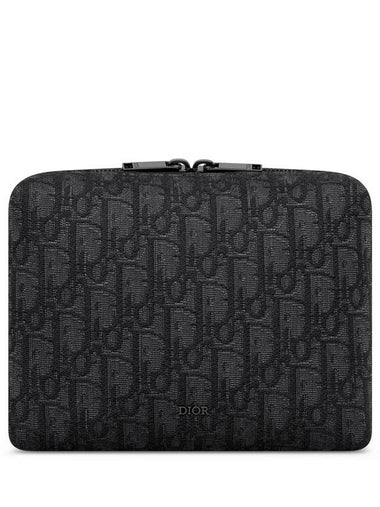 Oblique Jacquard Travel Clutch Bag Black - DIOR - BALAAN 1