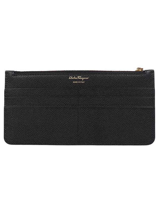 Gancini Calfskin Card Wallet Black - SALVATORE FERRAGAMO - BALAAN 3