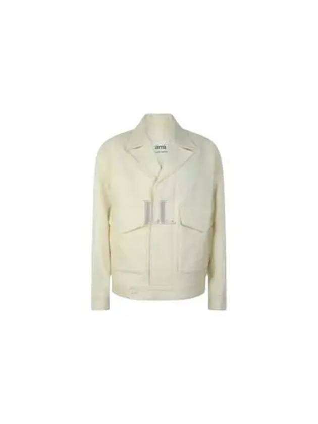 Virgin Wool Pocket Jacket Ivory - AMI - BALAAN 2