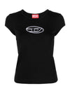 T Angie Peekaboo Logo Short Sleeve T-Shirt Black - DIESEL - BALAAN 2