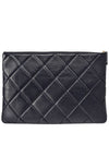 Women s Big Quilted Navy Clutch No 28 - CHANEL - BALAAN 3