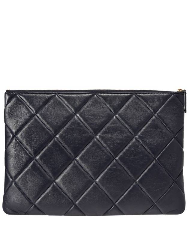 Women s Big Quilted Navy Clutch No 28 - CHANEL - BALAAN 3