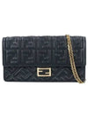 FF Baguette Nappa Leather Long Wallet Black - FENDI - BALAAN 2