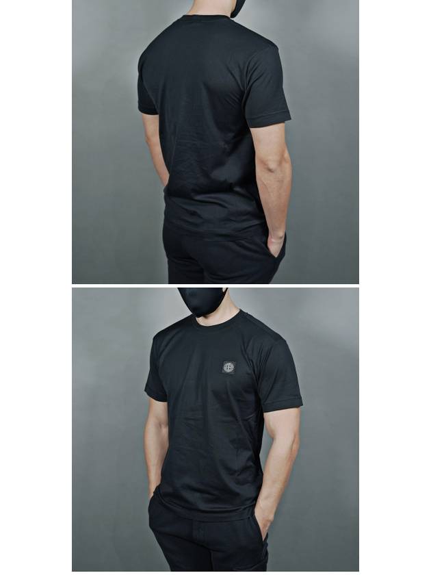 Logo Patch Cotton Short Sleeve T-Shirt Black - STONE ISLAND - BALAAN 6