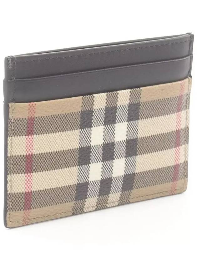 Men's Check Vintage Card Wallet Beige A7026 - BURBERRY - BALAAN 3