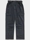 Utility Cargo Denim Wide Pants Grey - NOIRER - BALAAN 3