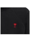 Small Heart Logo Sweatshirt Black - AMI - BALAAN 3