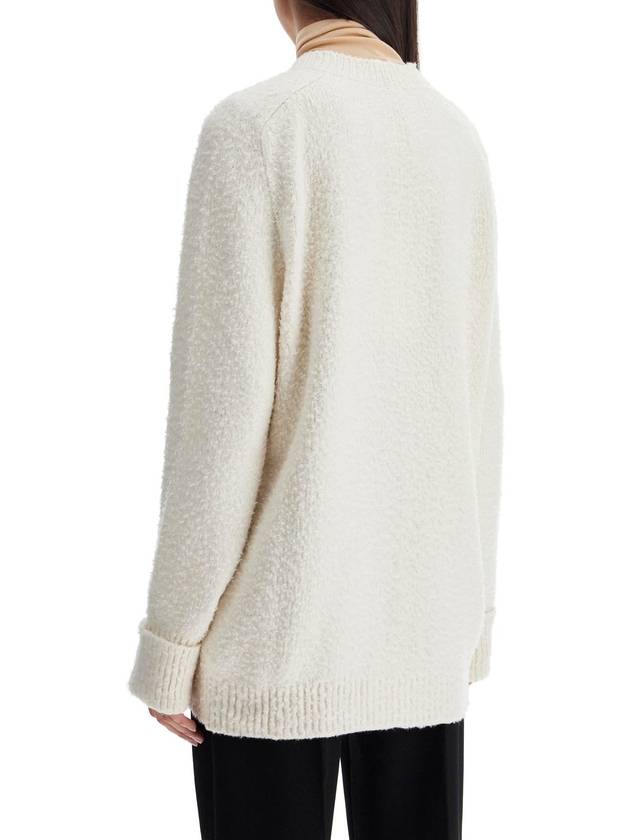 V-Neck Stitch Oversized Knit Cardigan White - MAISON MARGIELA - BALAAN 4