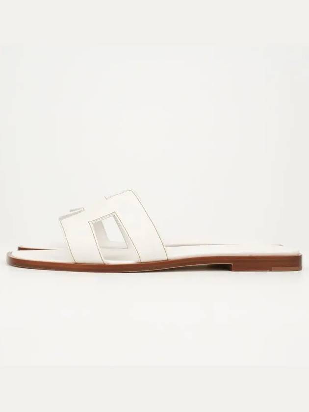 Oran Calfskin Slippers Blanc - HERMES - BALAAN 5