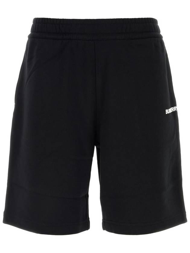 Logo Print Cotton Track Shorts Black - BURBERRY - BALAAN 2