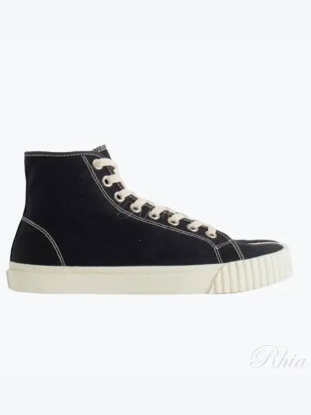 Tabi Cotton High Top Sneakers Black - MAISON MARGIELA - BALAAN 2