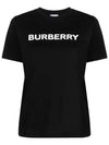 Logo Print Crew Neck Cotton Short Sleeve T-Shirt Black - BURBERRY - BALAAN 3