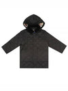 Kids Corduroy Collar Diamond Hooded Quilted Jacket Black - BURBERRY - BALAAN 2