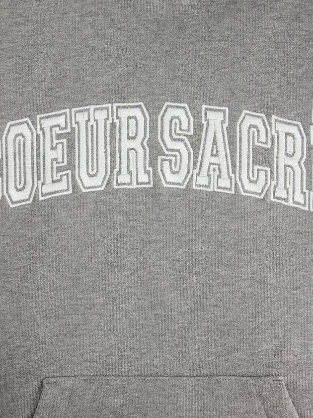 Coeur Sacre Embroidered Lettering Logo Hoodie Grey - AMI - BALAAN 6