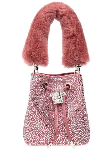 Versace Crystal La Medusa Mini Bucket Bag, Women's, Pink - VERSACE - BALAAN 1