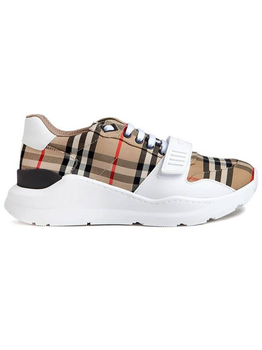 Vintage Check And Leather Sneakers White Archive Beige - BURBERRY - BALAAN 2