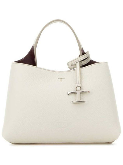 Logo Charm Leather Micro Tote Bag White - TOD'S - BALAAN 2