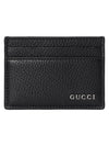 Metal Logo Leather Card Wallet Black - GUCCI - BALAAN 1