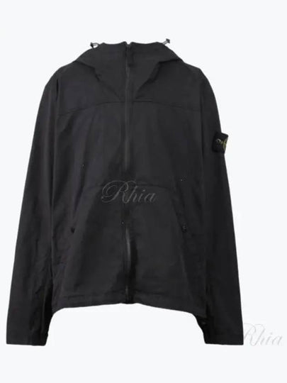 Supima Cotton Twill Stretch-TC Over Hooded Jacket Black - STONE ISLAND - BALAAN 2