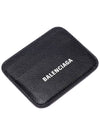 white logo 3-fold card wallet black - BALENCIAGA - BALAAN.