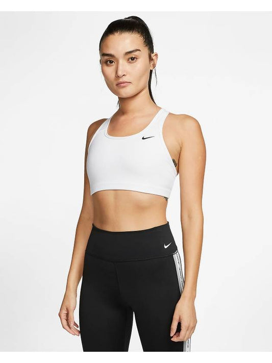 Women's Swoosh Medium Non Padded Sports Bra White - NIKE - BALAAN 1